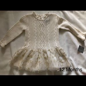 Cream Knitted Shirt Dress